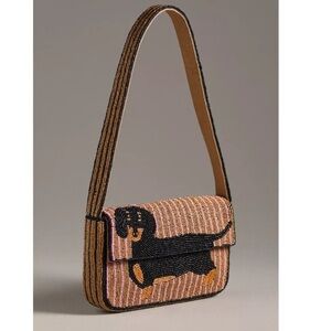 NEW. Anthropologie Fiona Beaded Bag Dachshund. NWT